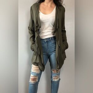 Stoosh women’s drape front utility camp jacket with pockets M
